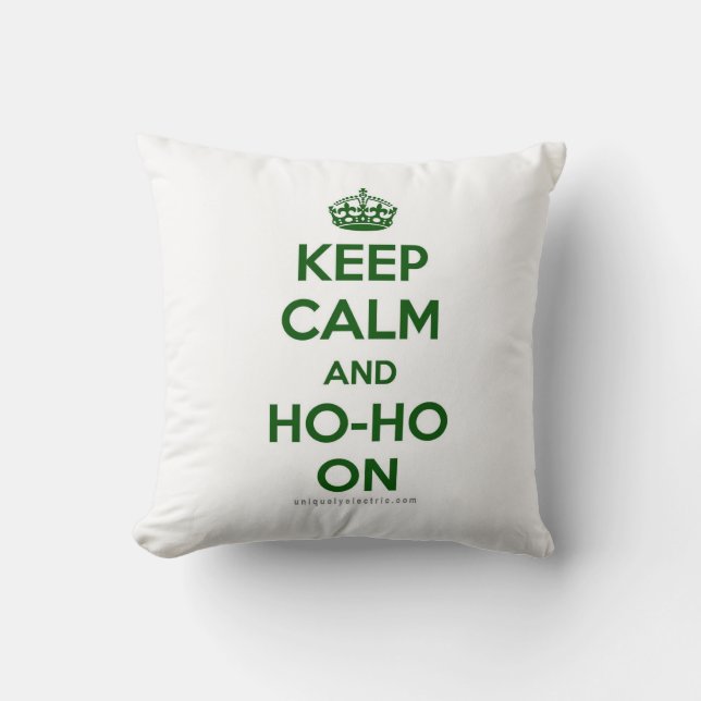 Keep Calm Holiday Throw Pillow (Front)