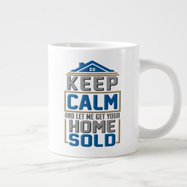 Keep Calm Home Sold Realtor Estate Agent Large Coffee Mug (Right)