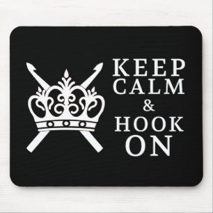 Keep Calm Hook On Crafts / Crown Logo {Dark} Mouse Mat