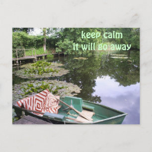 Keep calm, humerous postcard