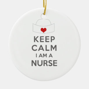 Keep Calm I am a Nurse Ceramic Tree Decoration