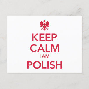 KEEP CALM I AM POLISH POSTCARD