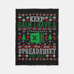 Keep Calm I Have A Spreadsheet For That Christmas Fleece Blanket
