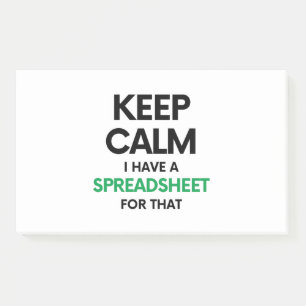 Keep calm I have a spreadsheet for that - Excel Post-it Notes