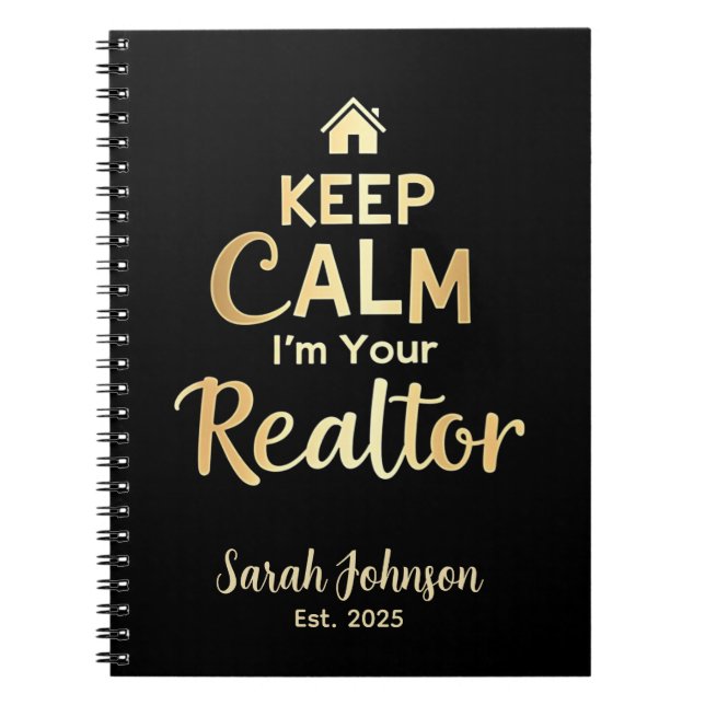 Keep Calm, I’m Your Realtor | Personalised Name Notebook (Front)