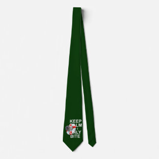 Keep Calm I Only Bite Tie (Dark Green)