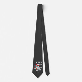 Keep Calm I Only Bite Tie (Dark Grey)
