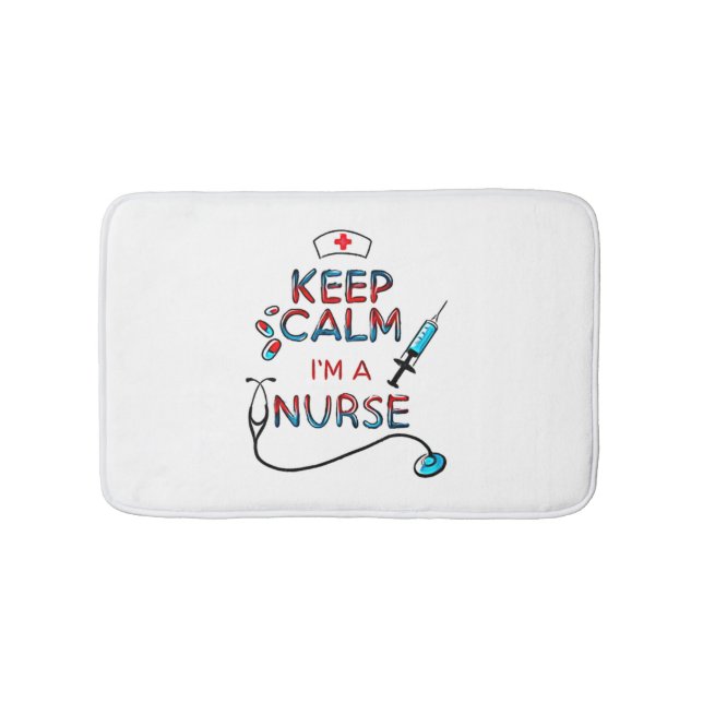 keep calm iam nurse  bath mat (Front)