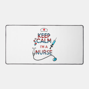 keep calm iam nurse desk mat