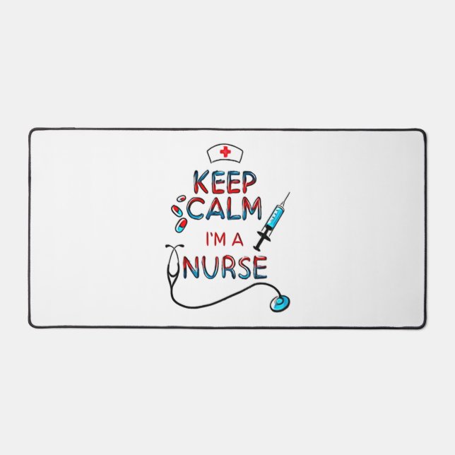 keep calm iam nurse  desk mat (Front)