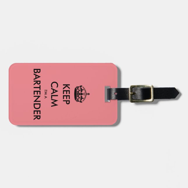 KEEP CALM I'M A BARTENDER SQUARE LUGGAGE TAG (Front Horizontal)