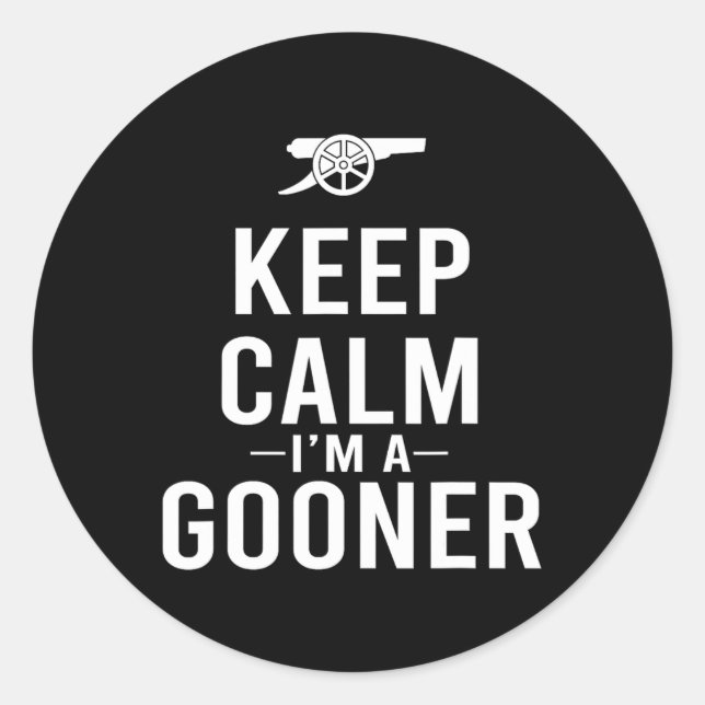 Keep Calm I'm A Gooner Jersey  Classic Round Sticker (Front)