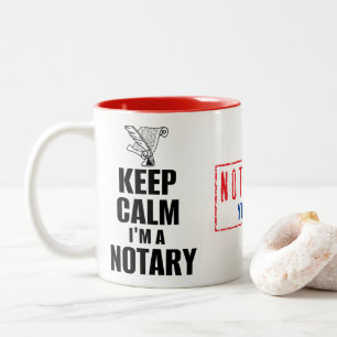 Keep Calm I'm a Notary Customised Name Two-Tone Coffee Mug