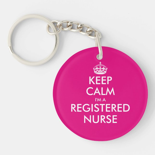 Keep calm i'm a registered nurse keychain (Front)