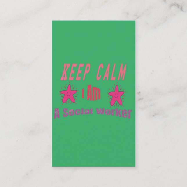 Keep Calm I'm A Social Worker Calling Card (Front)
