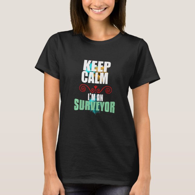 Keep calm I'm a surveyor Profession career worker  T-Shirt (Front)