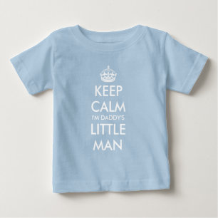 Keep calm i'm daddy's little man navy baby shirt