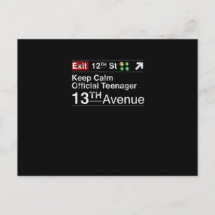 Keep Calm I'm Officially a Teenager, NYC Postcard