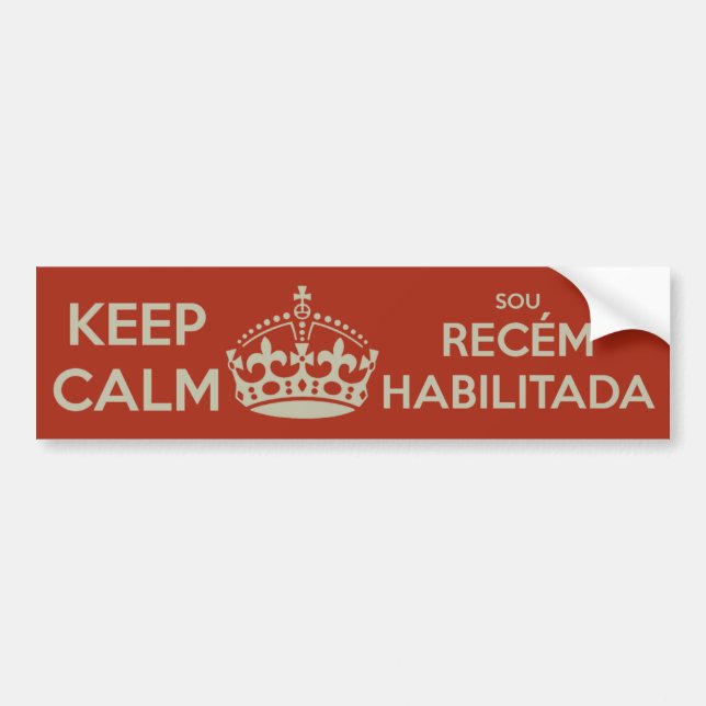 KEEP CALM - I'M RECENTLY ENABLED BUMPER STICKER (Front)