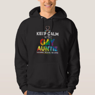 Keep Calm I'm The Gay Auntie Rainbow Ribbon Lgbt P Hoodie