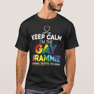 Keep Calm I'm The Gay Grammie Rainbow Ribbon Lgbt T-Shirt