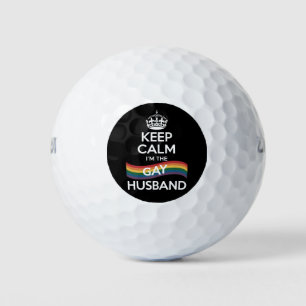 Keep Calm I'm The Gay Husband Wife Dad LGBT Pride Golf Balls