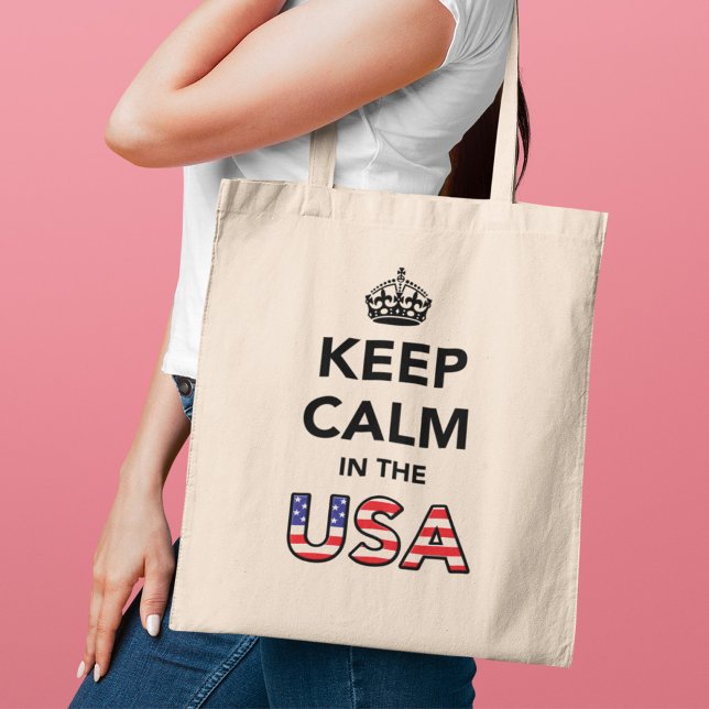Keep Calm in the USA (Black).png Tote Bag (Creator Uploaded)