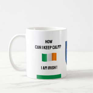 Keep Calm Ireland & Funny Text, Irish Flag Coffee Mug