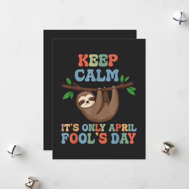 keep calm it's only April fool's day Holiday Card (Front/Back In Situ)