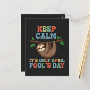 keep calm it's only April fool's day Holiday Postcard