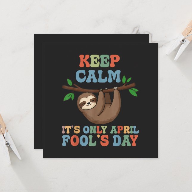 keep calm it's only April fool's day Invitation (Front/Back In Situ)