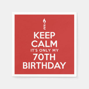 Keep Calm It's Only My 70th Birthday Colour Napkin