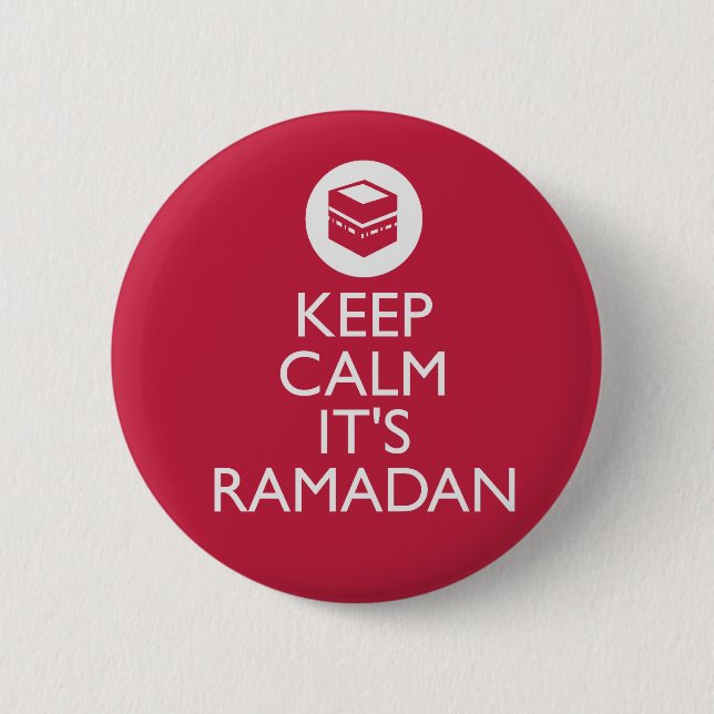 keep calm its ramadan 6 cm round badge (Front)