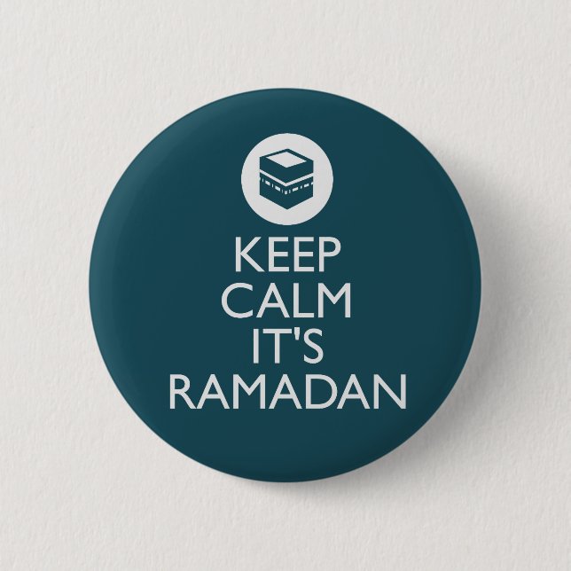 keep calm its ramadan 6 cm round badge (Front)