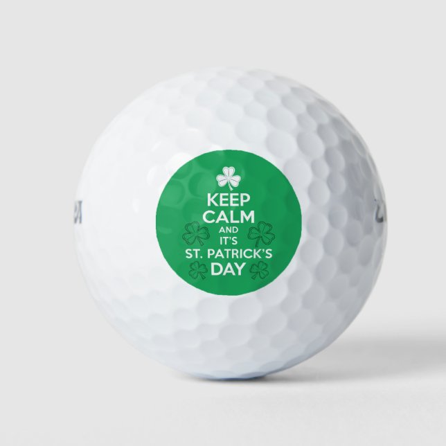 Keep Calm It's St Patricks Day Irish  Golf Balls (Front)