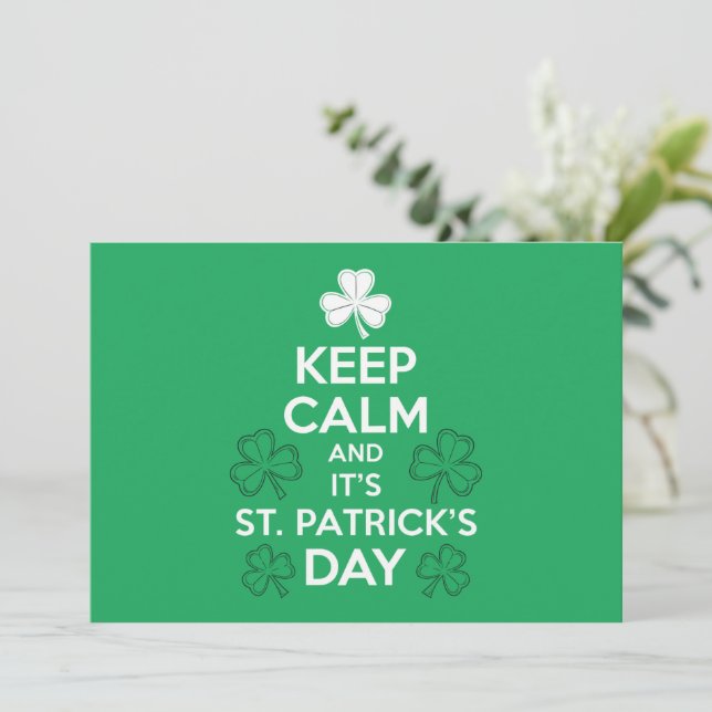 Keep Calm It's St Patricks Day Irish  Invitation (Standing Front)