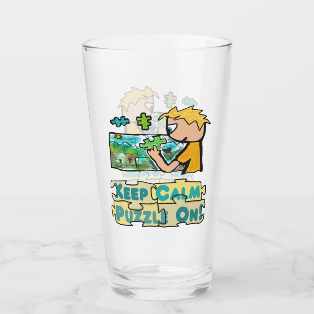 Keep Calm Jigsaw Puzzle Glass (Front)