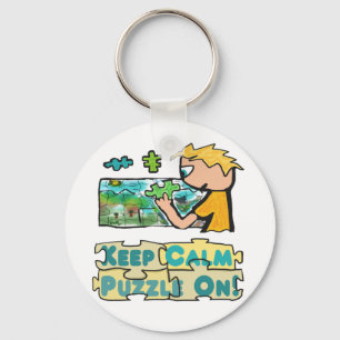 Keep Calm Jigsaw Puzzle Key Ring