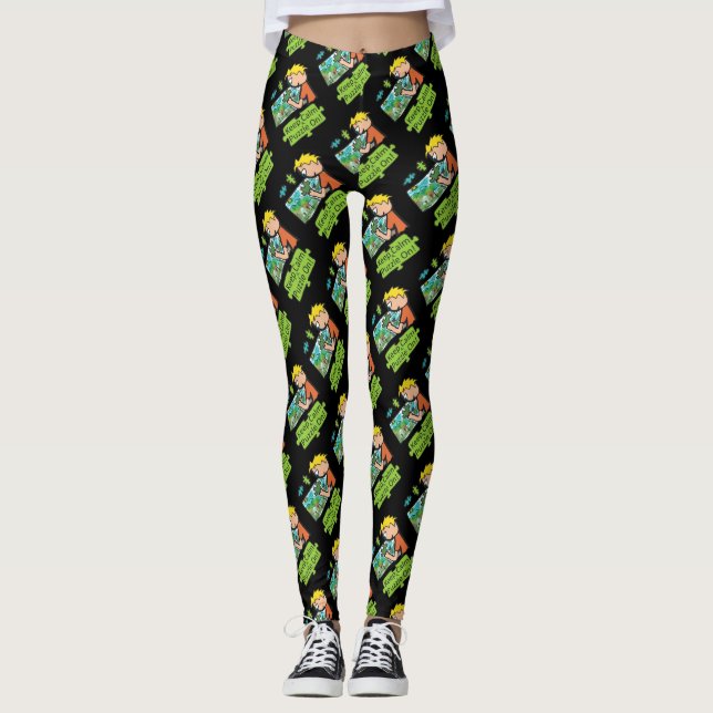 Keep Calm Jigsaw Puzzle Leggings (Front)