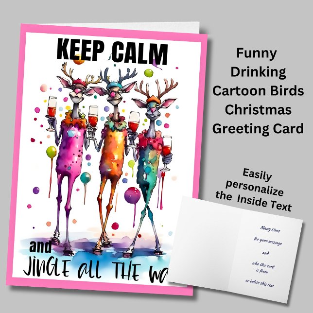 Keep Calm Jingle All The Way Christmas Greeting    Card (Creator Uploaded)