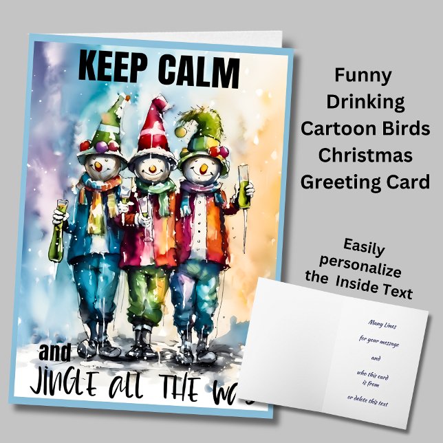 Keep Calm Jingle All The Way Christmas Greeting    Card (Creator Uploaded)