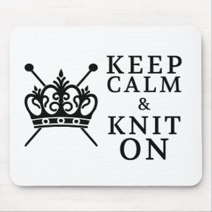 Keep Calm Knit On Crafts / Crown Logo Mouse Mat