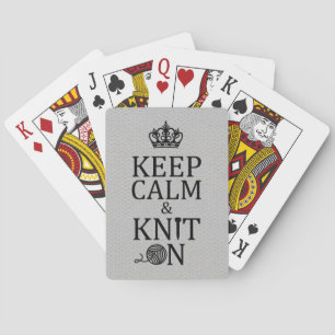 Keep Calm Knit On Crafts Light Playing Cards
