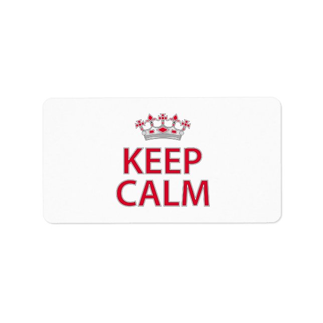 Keep calm label (Front)