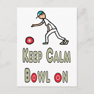 Keep Calm Lawn Bowls Postcard
