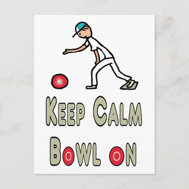 Keep Calm Lawn Bowls Postcard (Front)