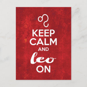 Keep Calm Leo On Birthday Astrological Sign Postcard