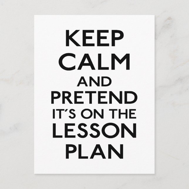 Keep Calm Lesson Plan Postcard (Front)