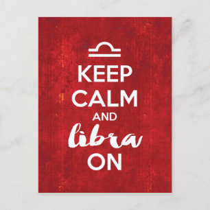 Keep Calm Libra On Birthday Astrology Postcard