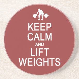 Keep Calm & Lift Weights custom color coaster